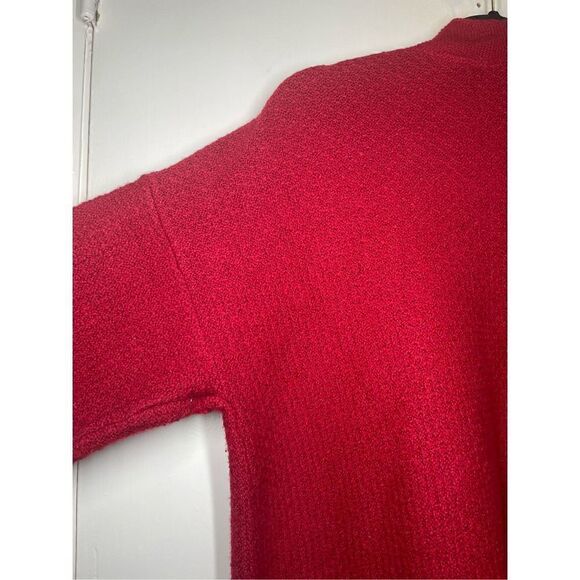J Jill Easy Textured Long Open Front Cardigan Heathered Red Size MT - Picture 13 of 16